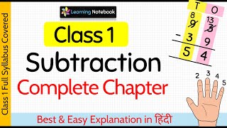 Class 1 Maths Subtraction Complete Chapter [upl. by Sillek]