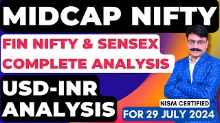 🔴MIDCAP NIFTY TOMORROW PREDICTION  29 JULY MONDAY  FINNIFTY TOMORROWUSDINR ANALYSIS [upl. by Akirdnuhs487]