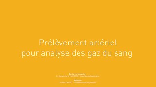 29  prélèvement artériel pour analyse des gaz [upl. by Nosretep483]