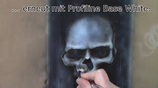 Totenkopf Schablone  Airbrush Videotutorial Anleitung Skull Stencil Candy Paint [upl. by Anahcar476]