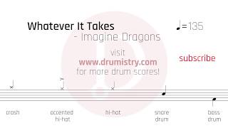 Imagine Dragons  Whatever It Takes Drum Score [upl. by Judi341]