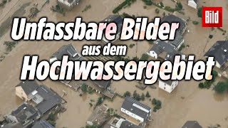 HochwasserKatastrophe Exklusive Bilder aus dem BILDHelikopter  NRW und RheinlandPfalz [upl. by Theresina]