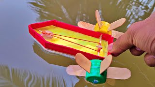 Rubber band powered boat  Science Project 2022 [upl. by Bencion1]