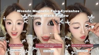 Wosado Magnetic Fake Eyelashes Pudding Black Review [upl. by Upton]