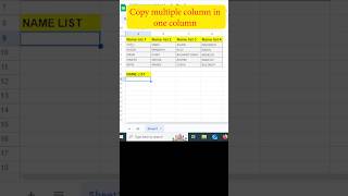 How to copy multiple columns at single column in Excel  shorts interviewquestions excel viral [upl. by Cleodell839]