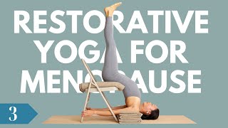 Chair Shoulderstand Restorative Yoga for Menopause Pose 3 of 6 [upl. by Aynekat]