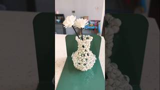 How to Make Decorative Beaded Vases Easy DIY beaded vase  beaded decor shorts decor diy craft [upl. by Nolava]