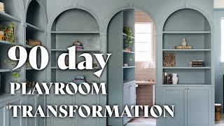 Watch Me Make Over Our Playroom In 90 Days  EXTREME DIY  Secret Room Behind Bookcase [upl. by Arri]