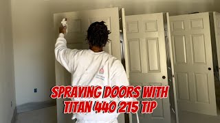 Spraying doors in new build interior [upl. by Guimar]