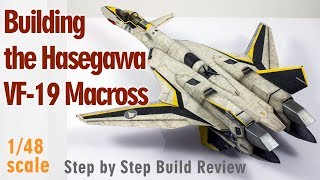 Building the Hasegawa VF19  YF19 Macross Plus 148 Scale Model [upl. by Rolanda944]