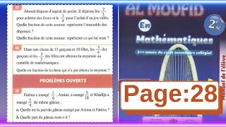 Al moufid en mathématiques 2AC exercices 171819 page28 [upl. by Enyr328]