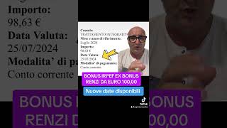 bonus Renzi 100 euro nuovi pagamenti youtube pagamenti shortvideos viralvideos viral shorts [upl. by Rihaz46]