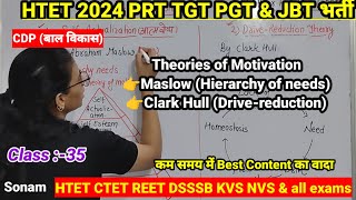 Motivation theories  अभिप्रेरणा सिद्धान्त  Maslow amp Clark theory of motivation  CDP psychology [upl. by Worth966]