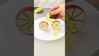 using paper cups and straws to make mini bicycles Dont throw away the used paper cups straws home [upl. by Marji320]