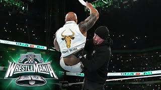 The Undertaker delivers an epic Chokeslam to The Rock WrestleMania XL Sunday highlights [upl. by Evod455]