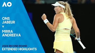 Ons Jabeur v Mirra Andreeva Extended Highlights  Australian Open 2024 Second Round [upl. by Abott236]