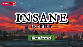 Insane Slowed and Reverb  AP DhillonLyrics Lofi SongRemix Punjabi Songs Ap Dhillon Reverb Song [upl. by Puiia]