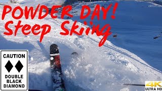 POWDER DAY STEEP SKIING at WhistlerBlackcomb in 4K [upl. by Ylrebmik]