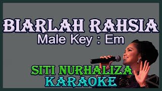 Biarlah Rahsia Karaoke Siti Nurhaliza Nada Pria Cowok Male Key Em [upl. by Dagney544]