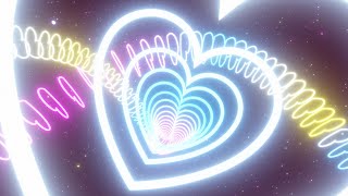 Fast Flashing Neon Lights Heart Tunnel Glowing Roller Coaster Speed 4K Motion Background for Edits [upl. by Rotow]