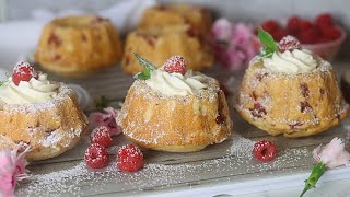 Soft Mini Raspberry Bundt Cakes  Quick amp Easy Recipe [upl. by Cirdek458]