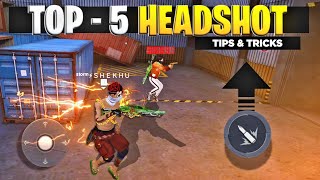 TOP5 New  HEADSHOT TRICKS  in Free fire  SECRET  ONETAP  TRICK quot ONLY RED NUMBER quot [upl. by Nottap]