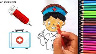 Doctor set Drawing and colouring Doctor set Drawing easy [upl. by Buderus]