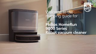 Philips HomeRun 9000 series Vacuum amp Wash robot  How to map [upl. by Yrehc]