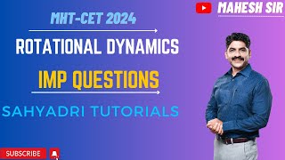 Rotational Dynamics IMP Questions  Sahyadri Tutorials [upl. by Bryana]