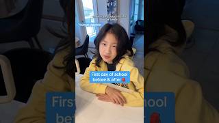 First day of school before amp after🎒😝 is that you too funnyvideo relatable school reaction [upl. by Cj]