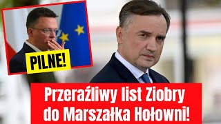 Przeraźliwy list Ziobry do Marszałka Hołowni Co nagle ujawnia [upl. by Ahsekahs]