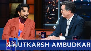 Utkarsh Ambudkar Freestyle Raps About quotLord of the Ringsquot For Superfan Stephen Colbert [upl. by Sussna]