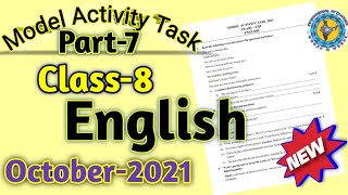 Class8 English Model Activity Task part 7Model Activity Task class 8wbbseOctober Activity Task [upl. by Lewie]