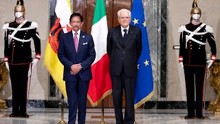 Mattarella incontra SM Haji Hassanal Bolkiah Sultano del Brunei [upl. by Jasisa]