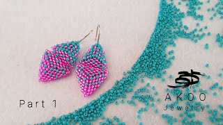 Peyote triangle earrings tutorial 14beaded tutorials part1 [upl. by Filide]