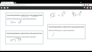 Converting between radical form and exponent form [upl. by Ainola]