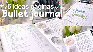 6 Ideas de páginas para tu Bullet Journal 🌷  Notes by Nina [upl. by Nuajed358]