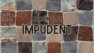 What is the meaning of Impudent [upl. by Patrick]