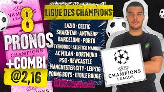 Pronostic Ligue des Champions  PSG Newcastle AC Milan Dortmund ManCity Leipzig BarçaJ5 [upl. by Enrobialc675]