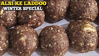 Alsi Ke Laddu recipe  Alsi Ki Pinni  flaxseed Ke Laddu  Sardi special recipe  mykitchen [upl. by Spear77]