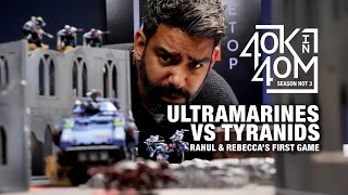 Rahul and Rebeccas first game of 40k Tyranids vs Ultramarines Warhammer beginners battle report [upl. by Idnahc415]