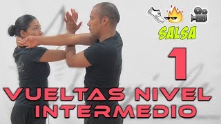 🔥 SALSA  Tutorial Paso a Paso Vueltas y Figuras Nivel Intermedio 1 con MAYIMBE  Dance On Fire [upl. by Narcis]