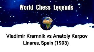 Vladimir Kramnik vs Anatoly Karpov Linares Spain 1993 [upl. by Aeslehs472]