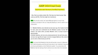 2024 AHIP Final Exam Questions and Answers Updated Verified Answers [upl. by Arihay318]