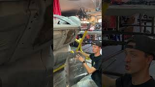 Patching the floor pt 1 cartiktok cartok chevy restoration automotive cutlass fabrication [upl. by Larimore]