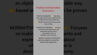 Positive And Normative Economics📌 economics economicstudent economy microeconomics [upl. by Varipapa]