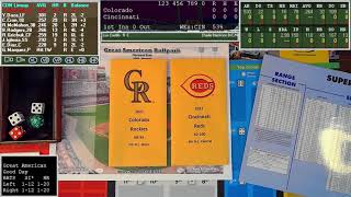 StratOMatic BB  2022 The Replay Gamer NL  Rockies  Reds  Game 1 [upl. by Ainahtan]