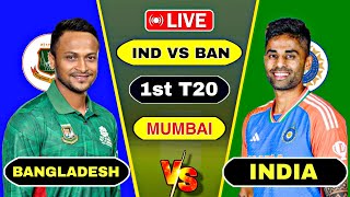 🔴 Live  India vs Bangladesh 1st T20 Match Today 2024  Ind vs Ban 1st T20 Watch Score Commentary [upl. by Camala]