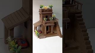 How to build most modern miniature clay house easy 🏘  mitti se mini ghar banaye  shorts clayart [upl. by Keelia968]