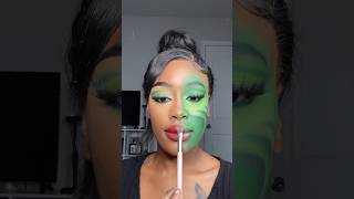 530Jazzercise😏✅  GRINCH GLAM🎄 makeup creativemakeup grinchmakeup blackgirlmakeup [upl. by Anelahs]